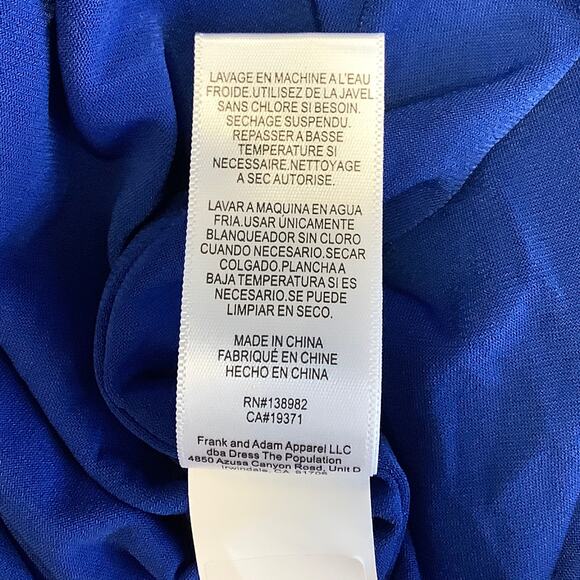 Dress the Population Size Medium Martine Electric Blue Cocktail Evening Women M - Picture 8 of 9